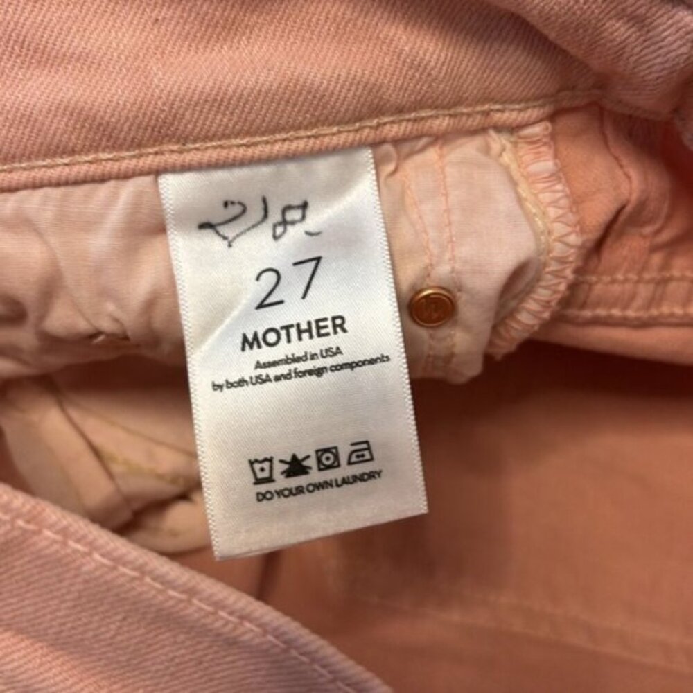 MOTHER The Insider Hover High Rise Straight Jeans in Peach Parfait Size 27 - Picture 7 of 13